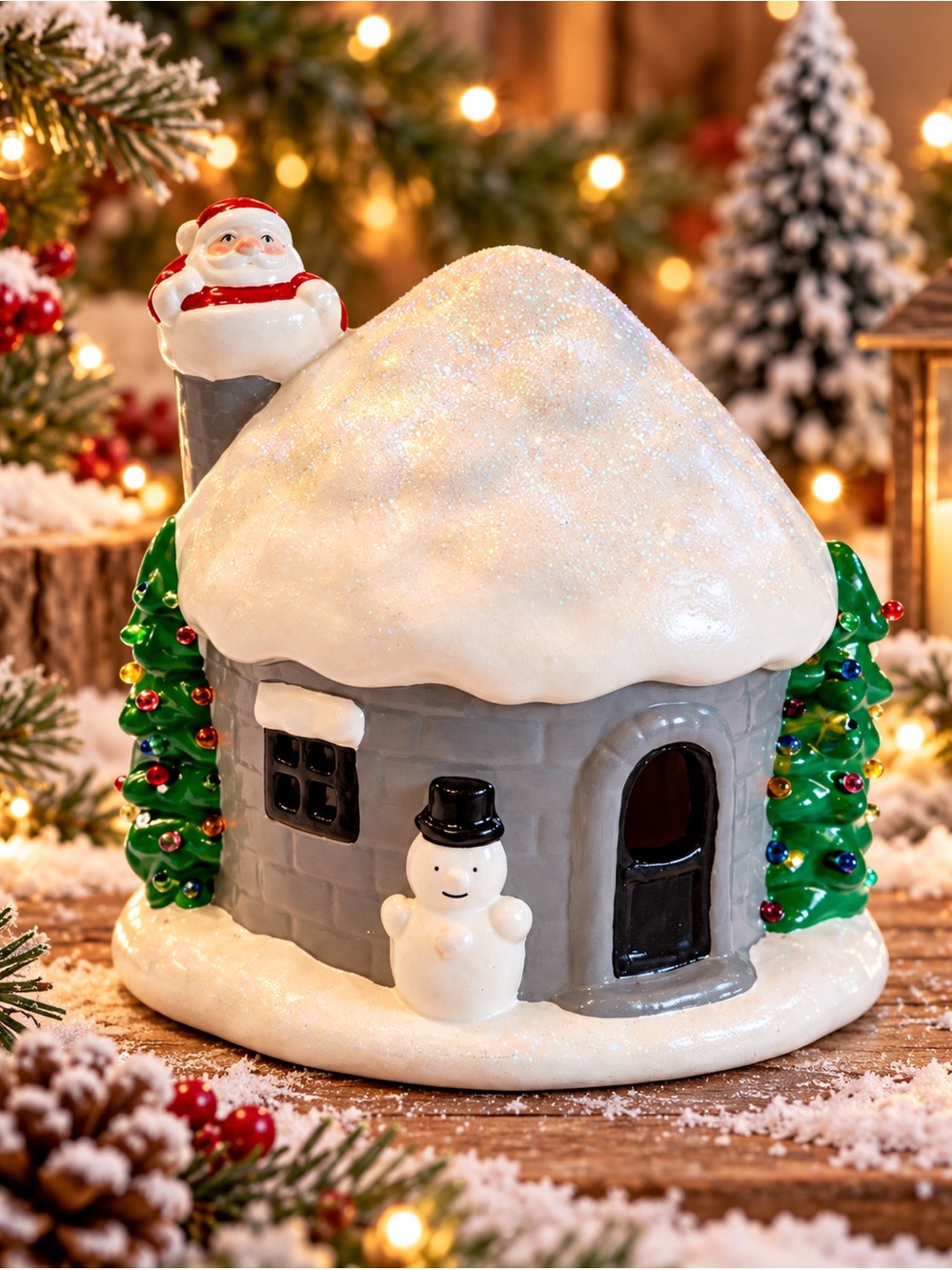 Vintage Ceramic Mold Santa’s House